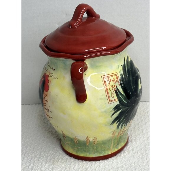 SUSAN WINGET CERTIFIED INTERNATIONAL LE ROOSTER MEDIUM CANISTER 9" - Picture 7 of 11